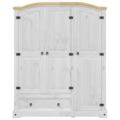 vidaXL Armadio Corona Bianco 151,5x52x186 cm in Legno Massello di Pino