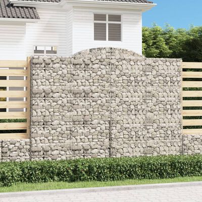 vidaXL Cesti Gabbioni ad Arco 4 pz 300x50x220/240 cm Ferro Zincato