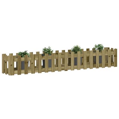 vidaXL Fioriera da Giardino Recinzione 200x30x30cm in Pino Impregnato