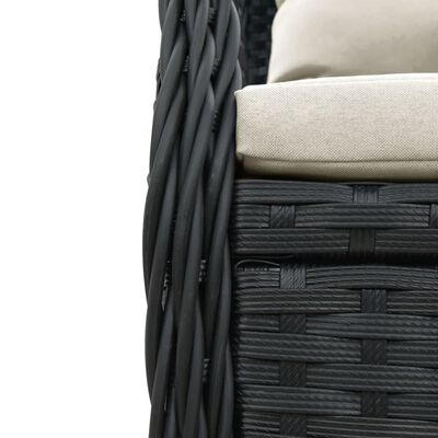 vidaXL Set da Pranzo da Giardino 7 pz Nero con Cuscini in Polyrattan