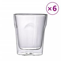 vidaXL Bicchieri a Doppia Parete in Vetro 6 pz 250 ml