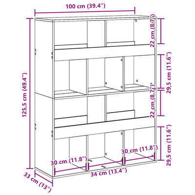 vidaXL Libreria Rovere Artigianale 100x33x125,5cm in Truciolato