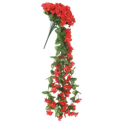 vidaXL Ghirlande Fiori Artificiali Natale 3 pz Rosso 85 cm