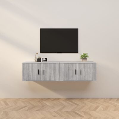 vidaXL Mobili Porta TV a Parete 2 pz Grigio Sonoma 80x34,5x40 cm