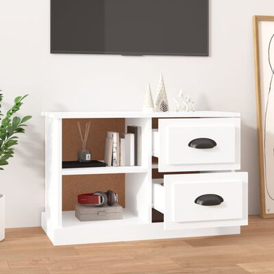 vidaXL Mobile Porta TV Bianco Lucido 73x35,5x47,5 cm Legno Multistrato