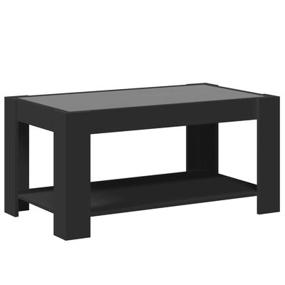 vidaXL Tavolino Salotto con LED Nero 93x53x45 cm Legno Multistrato