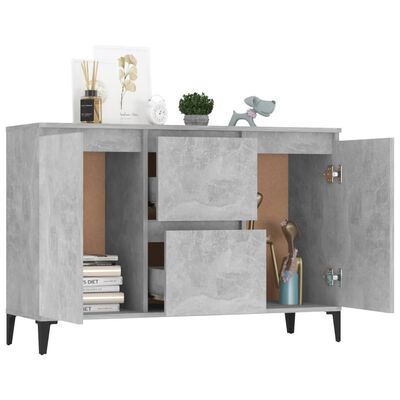 vidaXL Credenza Grigio Cemento 104x35x70 cm in Legno Multistrato