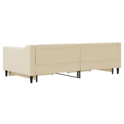 vidaXL Divano Letto Estraibile con Cassetti Crema 100x200cm in Tessuto