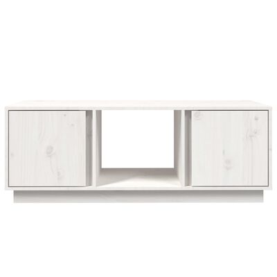 vidaXL Tavolino da Salotto Bianco 110x50x40 cm Legno Massello di Pino