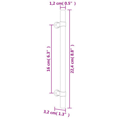 vidaXL Maniglie per Mobili 10pz Nere 160mm in Acciaio Inox