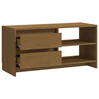 vidaXL Mobile Porta TV Marrone Ambra 80x31x39 cm in Legno di Pino