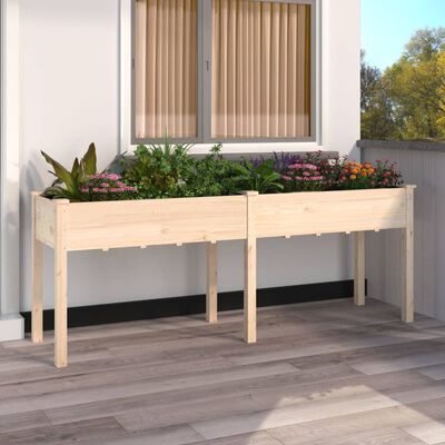 vidaXL Fioriera con Fodera 203x53x76 cm Legno Massello di Abete