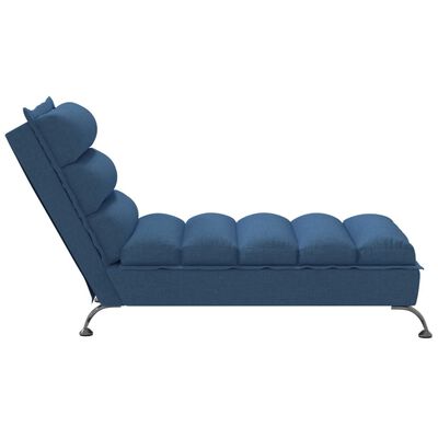 vidaXL Chaise Longue con Cuscini Blu in Tessuto