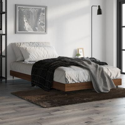 vidaXL Giroletto senza Materasso Rovere Marrone 90x200cm in Truciolato