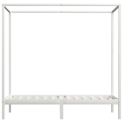 vidaXL Giroletto Baldacchino senza Materasso 100x200 cm Legno Bianco