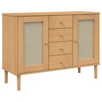 vidaXL Credenza SENJA Aspetto Rattan 112x40x80 cm Legno Massello Pino