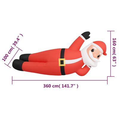 vidaXL Babbo Natale Sdraiato Gonfiabile di Natale con LED 160 cm