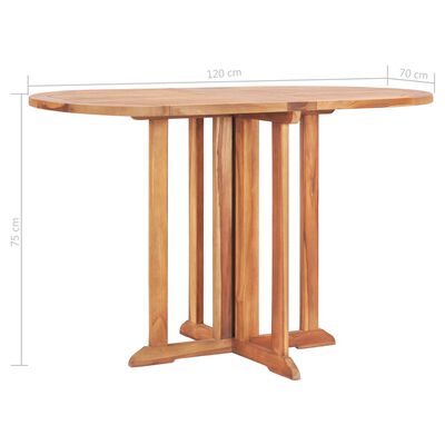 vidaXL Set da Pranzo da Esterno Pieghevole 5 pz Legno Massello di Teak