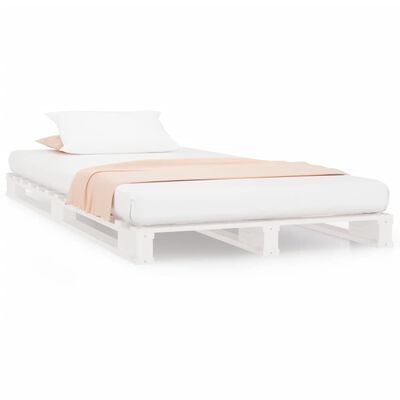 vidaXL Letto a Pallet Bianco 90x200 cm in Legno Massello di Pino