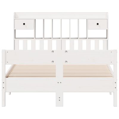 vidaXL Letto Libreria senza Materasso Bianco 120x190 cm Legno di Pino