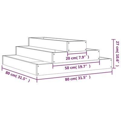 vidaXL Fioriera Bianca 80x80x27 cm in Legno Massello di Pino