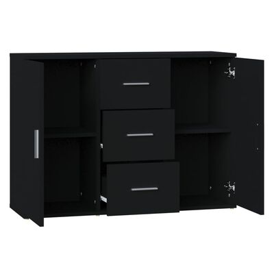 vidaXL Credenza Nera 91x29,5x65 cm in Legno Multistrato