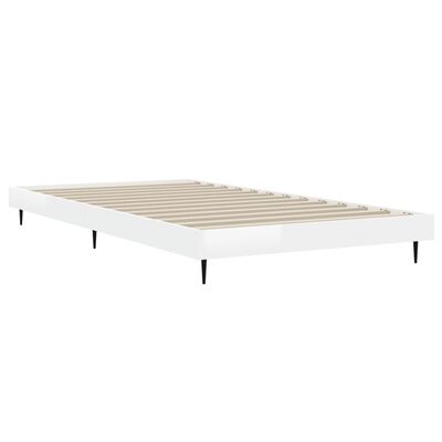 vidaXL Giroletto Bianco Lucido 90x190 cm in Legno Multistrato