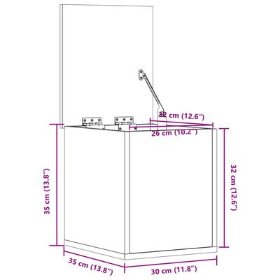 vidaXL Contenitore Portaoggetti Grigio Sonoma 30x35x35 cm Truciolato