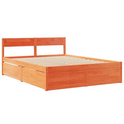 vidaXL Letto senza Materasso Marrone Cera 160x200 cm in Legno di Pino