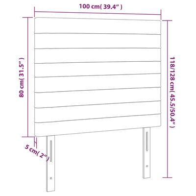 vidaXL Testiera a LED Rosa 100x5x118/128 cm in Velluto