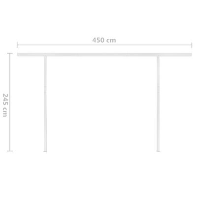 vidaXL Tenda da Sole Manuale con LED 4x3,5 m Arancione e Marrone