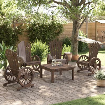 vidaXL Sedie da Giardino Adirondack 4 pz in Legno Massello di Abete