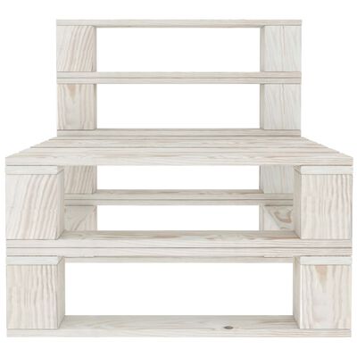 vidaXL Set Salotto da Giardino 6 pz Pallet in Legno Bianco