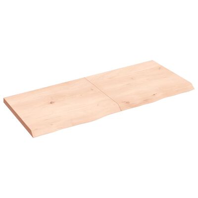 vidaXL Ripiano a Parete 120x50x(2-4) cm Massello Rovere Non Trattato