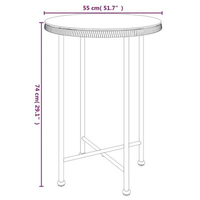 vidaXL Tavolo da Pranzo Nero Ø55 cm Vetro Temperato e Acciaio