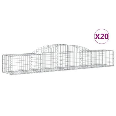 vidaXL Cesti Gabbioni ad Arco 20 pz 300x50x40/60 cm Ferro Zincato