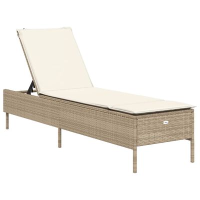 vidaXL Lettini Prendisole 2 pz con Cuscini Beige in Polyrattan