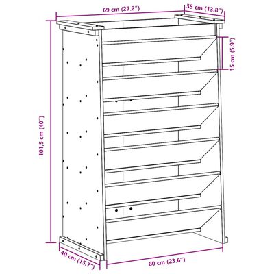 vidaXL Fioriera per Erbe 6 Ripiani 69x40x101,5cm Legno Impregnato Pino