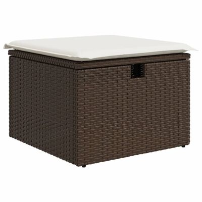 vidaXL Set Divani da Giardino 9pz con Cuscini Marrone in Polyrattan