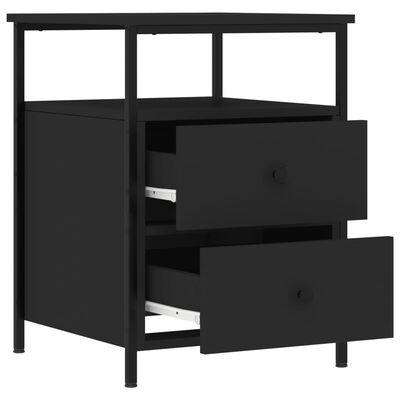 vidaXL Comodino Nero 44x45x60 cm in Legno Multistrato