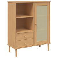 vidaXL Credenza SENJA Aspetto Rattan Marrone 90x40x112cm Massello Pino