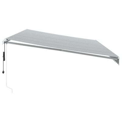 vidaXL Tenda Retrattile Automatica LED Antracite e Bianco 600x350 cm