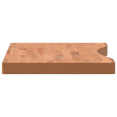 vidaXL Piano per Scrivania 80x(36-40)x4 cm Legno Massello di Faggio