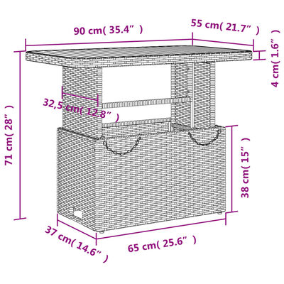 vidaXL Set da Pranzo da Giardino 2 pz con Cuscini Beige in Polyrattan