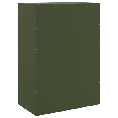 vidaXL Credenza Verde Oliva 67x39x95 cm in Acciaio