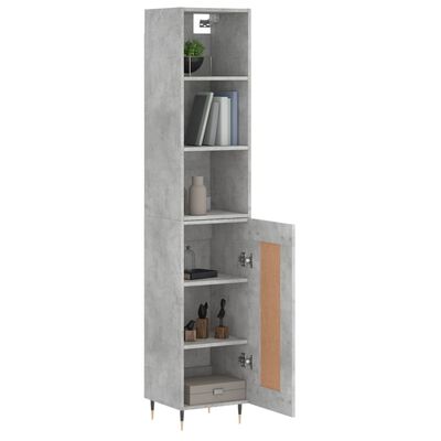 vidaXL Credenza Grigio Cemento 34,5x34x180 cm in Legno Multistrato