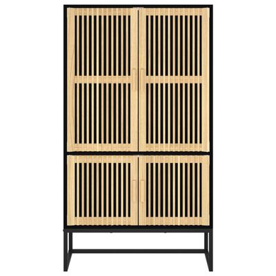 vidaXL Credenza Nera 70x35x125 cm in Legno Multistrato