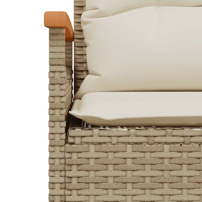 vidaXL Set Divano da Giardino 3 pz con Cuscini Beige in Polyrattan