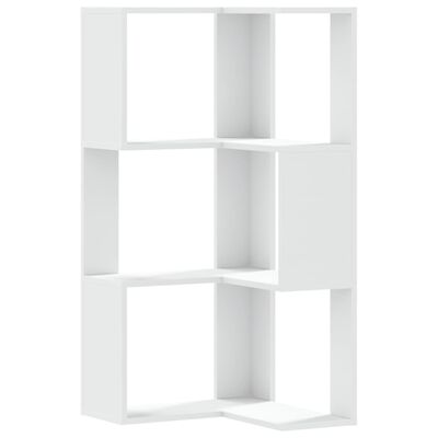 vidaXL Libreria Angolare 3Ripiani Bianca 50x50x102cm Legno Multistrato