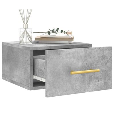 vidaXL Comodini a Muro 2 pz Grigio Cemento 35x35x20 cm